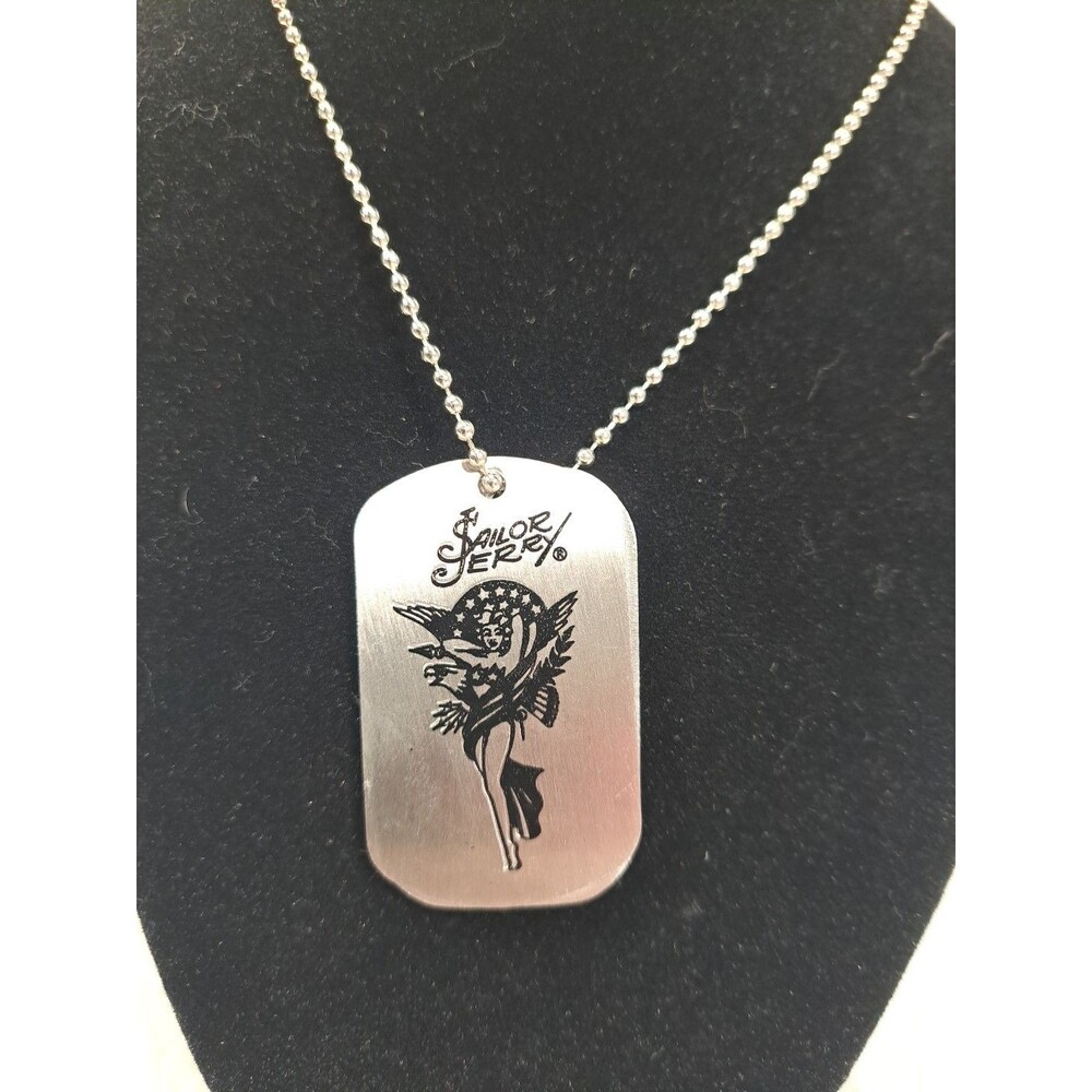 SAILOR JERRY Rum Dogtag Necklace Bottle Opener STAINLESS STEEL Ball Chain 2012